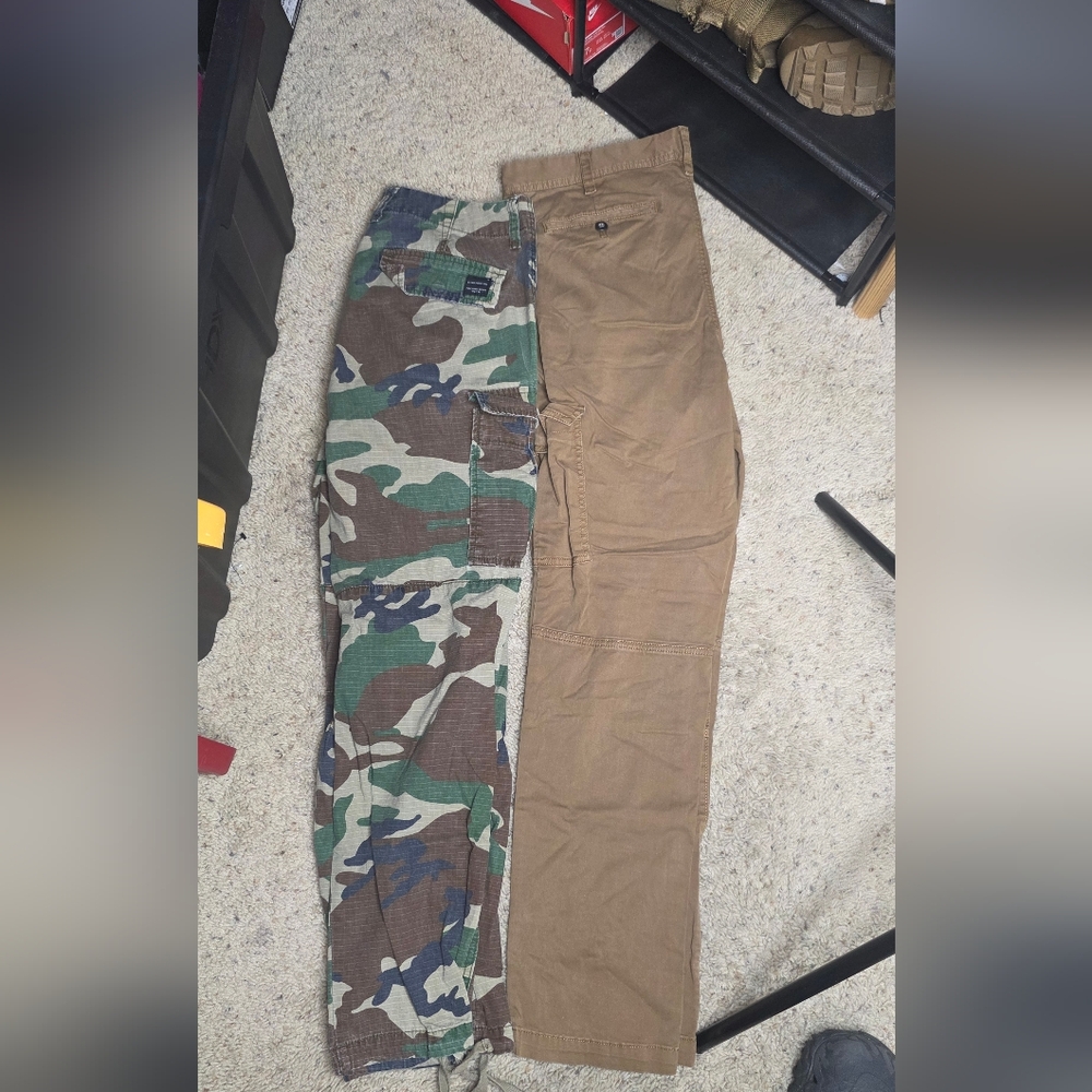 Men's Camouflage and Tan Cargo Pants